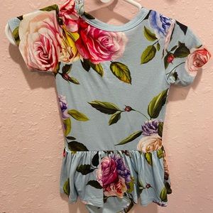 Posh Peanut Country Rose Twirl Skirt Bodysuit